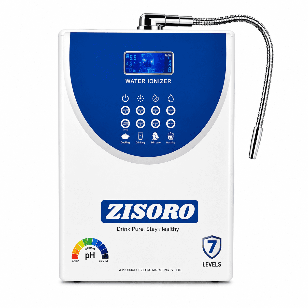 ZISORO 7 pH Levels Alkaline Water Machine Water Ionizer