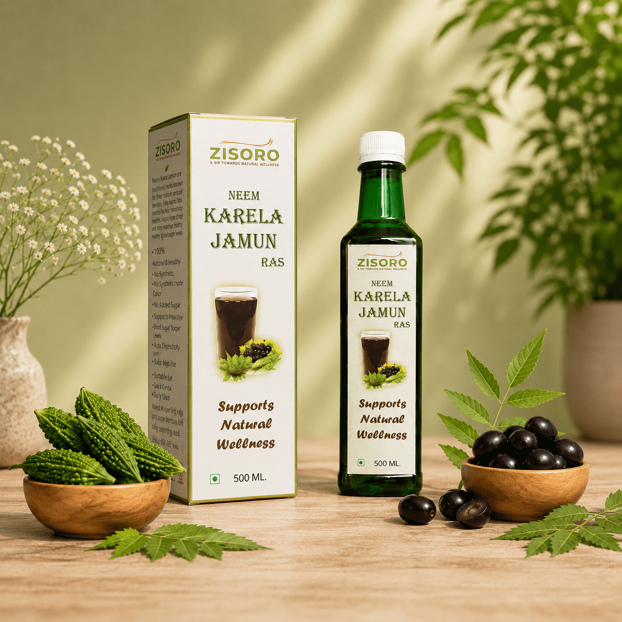 ZISORO Neem Karela Jamun Ras 500ml